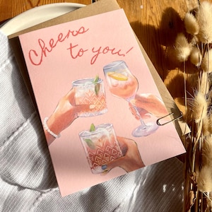 Carte d'anniversaire - Cocktail de fête pour un ami - Carte de voeux festive et amusante pour elle ou lui, B88 image 2