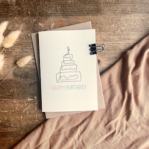 Tarjeta de cumpleaños, Pastel, Feliz cumpleaños, Regalos para ella, Hija, Amiga, Hermana, Mamá, Sobrina, Mejor amiga, Personalizado, SB3