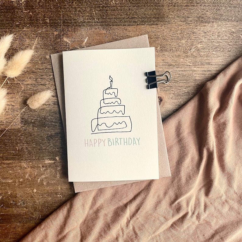 Birthday Card, Cake, Birthday Cake, Happy Birthday, Gifts for her, Daughter, Friend, Sister, Mum, Niece, Best Friend, Personalised, SB3 image 1