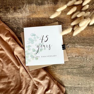 Tarjeta de 45.º aniversario de zafiro, tarjeta de 45.º aniversario de bodas, para esposa, esposo, mamá y papá, amigos especiales, abuelos, personalizada, AE45