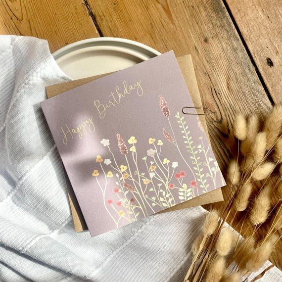 Floral Birthday Card: Handmade Plant Lover Greeting Card, B3