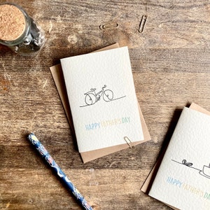 Tarjeta del Día del Padre, Bicicleta, Padrastro, Abuelo, Tarjeta del Primer Día del Padre, Mejor Papá, De Hijo, Hija, Ciclista, Amante de la Bicicleta, Hecha a mano, SFD1