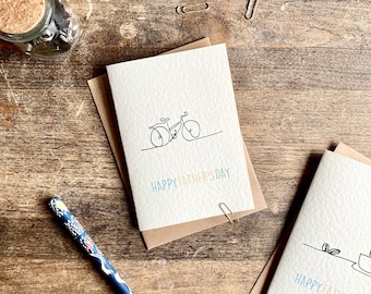 Father's Day Card, Bike, Stepfather, Grandfather, 1st Father's Day Card, Best Dad, From Son, Daughter, Cyclist, Bike Lover, Handmade, SFD1