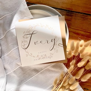 Tarjeta de aniversario número 14 de marfil, tarjeta de aniversario número 14 de bodas, tarjeta para esposa, esposo, mamá y papá, amigos especiales, abuelos, personalizada, AR14