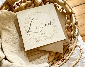 4th Linen Anniversary Card - 4th Wedding Anniversary Card, For Wife, Husband, Mum & Dad, Special Friends, Son in Law, Daughter, AR4
