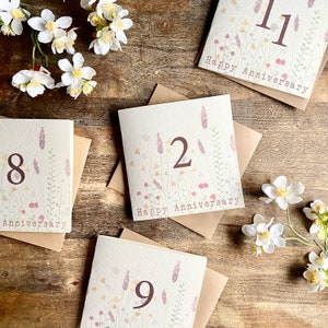 Tarjeta de 2.º aniversario de algodón, tarjeta de 2.º aniversario de bodas, para esposa, esposo, mamá y papá, amigos, hermano, hermana, hijo, personalizada, AW2