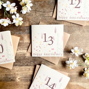 Tarjeta de 13.º aniversario de encaje, tarjeta de 13.º aniversario de bodas, para esposa, esposo, mamá y papá, amigos especiales, hija, hijo, personalizada, otoño/invierno 2013