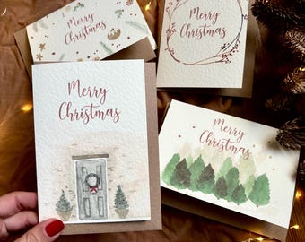 Handmade Christmas Cards Pack: Individual Festive Designs