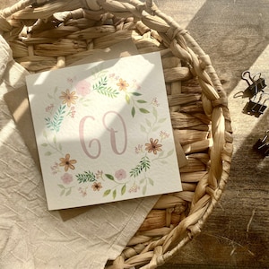 Karte zum 60. Geburtstag, 60 Jahre alt, für Mama, Geschenke für Sie, alles Gute zum Geburtstag, Tochter, Nichte, Schwester, Mama, Oma, BFRA-60