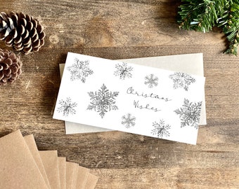 Handmade Christmas Money Wallet: Snowflake Card with Envelope