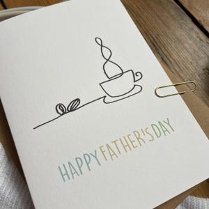 Carte de fête des pères, café, beau-père, grand-père, 1ère carte de fête des pères, meilleur père, de son fils, fille, amateur de café, fait main, SFD2 image 3