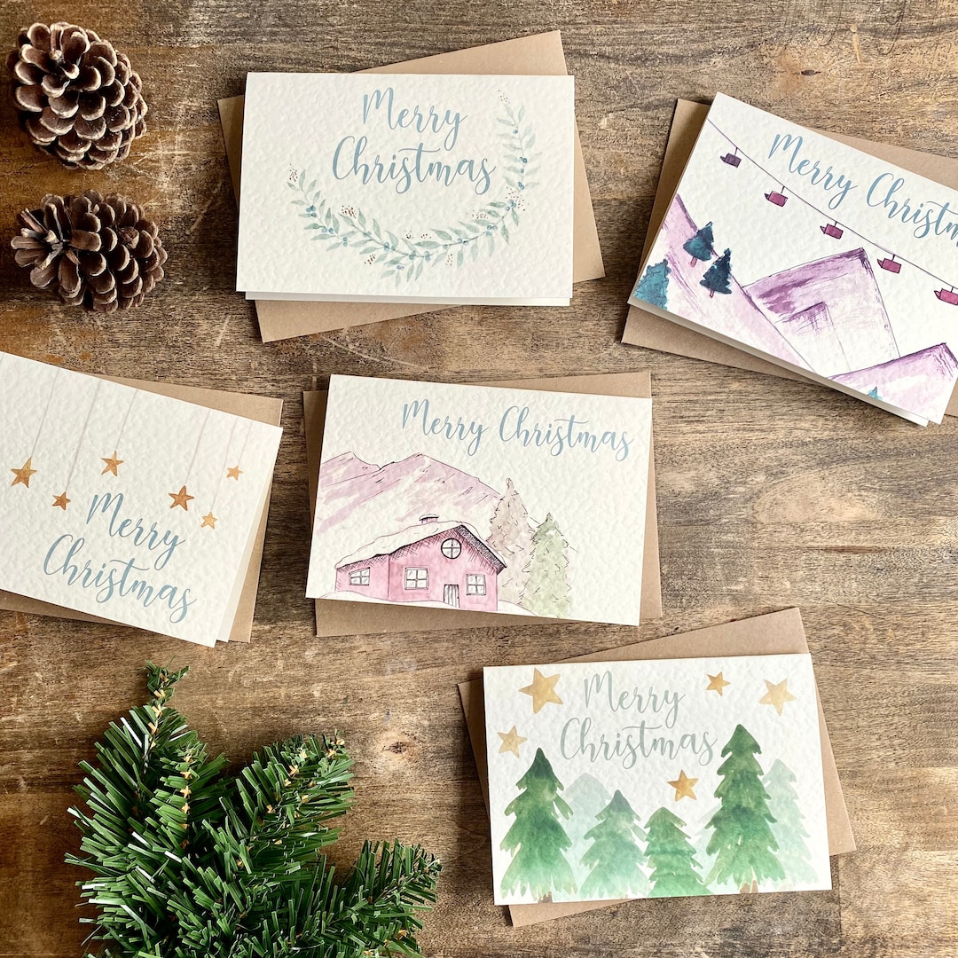 Christmas Card Pack, Pack of 5, Individual Designs, Handmade Etsy UK