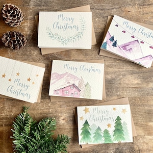 Christmas Card Pack, Pack of 5, Individual Designs, Handmade