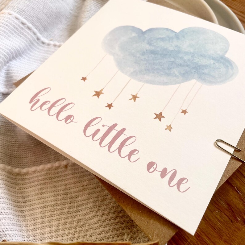 Carte pour nouveau bébé garçon - Carte de félicitations de bébé - Carte de baby shower - Carte pour les nouveaux parents - Carte de bébé bleue - Carte C'est un garçon NB1 image 2
