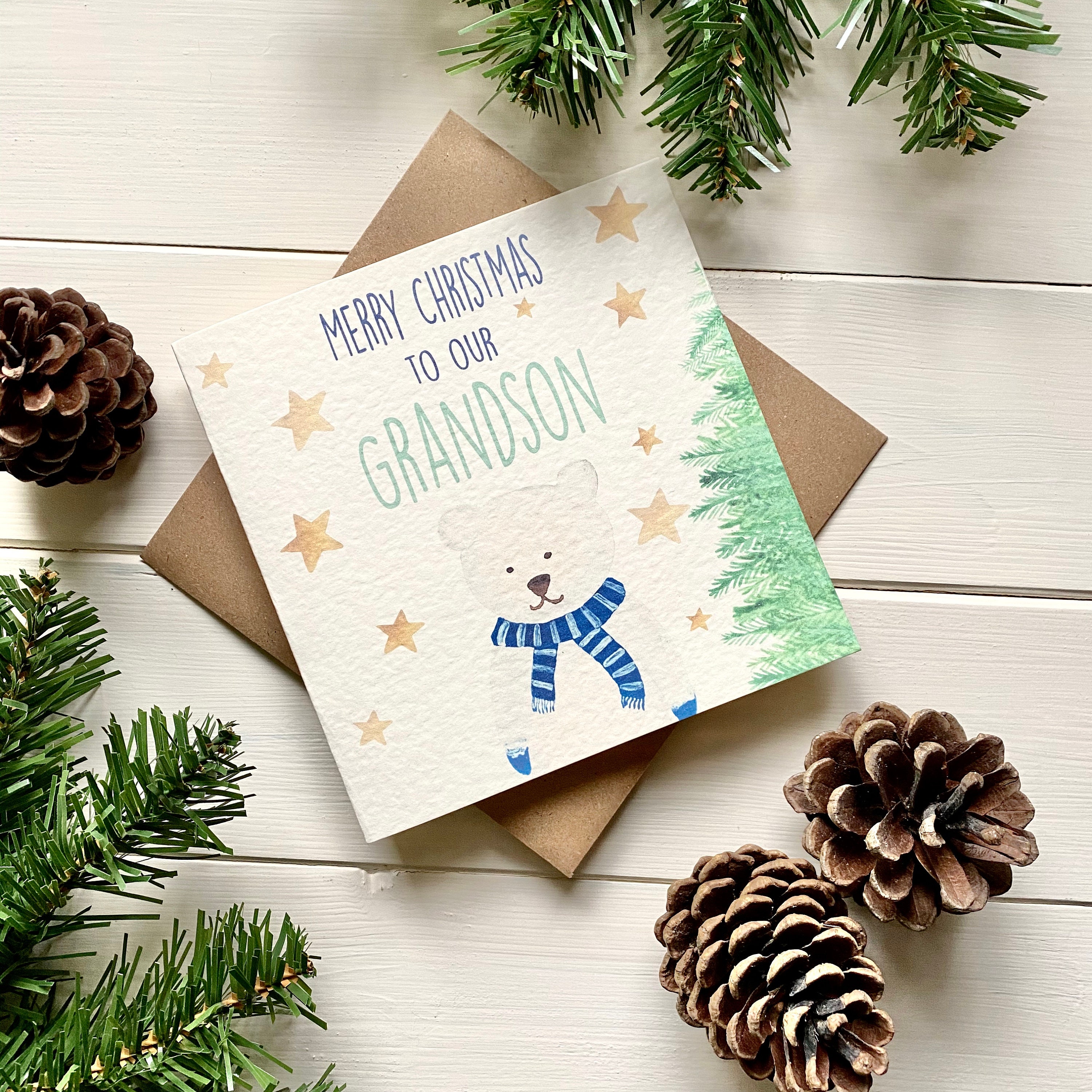 Grandson Christmas Card Baby's First Christmas Christmas Etsy UK