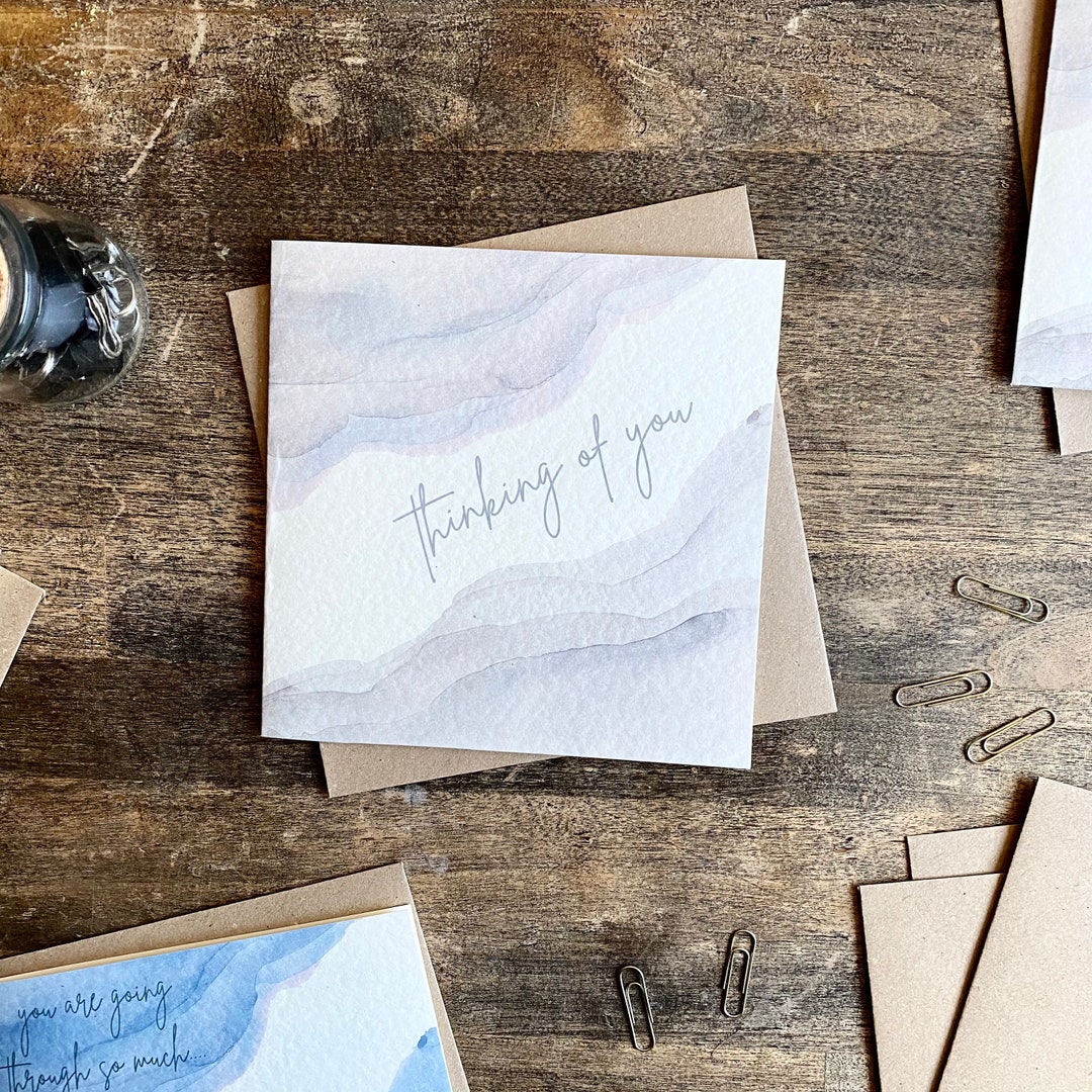 Handmade Thinking of You Card: Sympathy Card With Kraft Envelope - Etsy