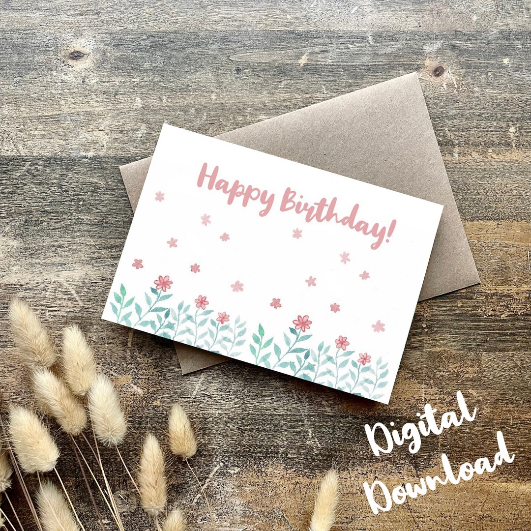 Print at Home Birthday Card, Digital Download, Birthday Card, Printable