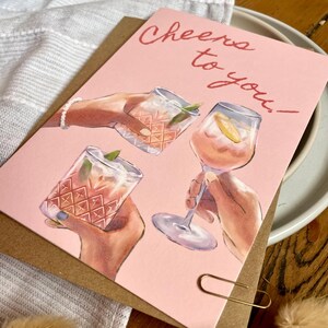 Carte d'anniversaire - Cocktail de fête pour un ami - Carte de voeux festive et amusante pour elle ou lui, B88 image 3