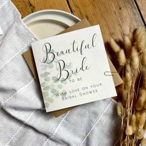 Carte nuptiale de douche, future mariée, carte de fiançailles, enterrement de vie de jeune fille, cadeaux pour la mariée, belle mariée, cadeau de mariage, douche nuptiale, WBS1
