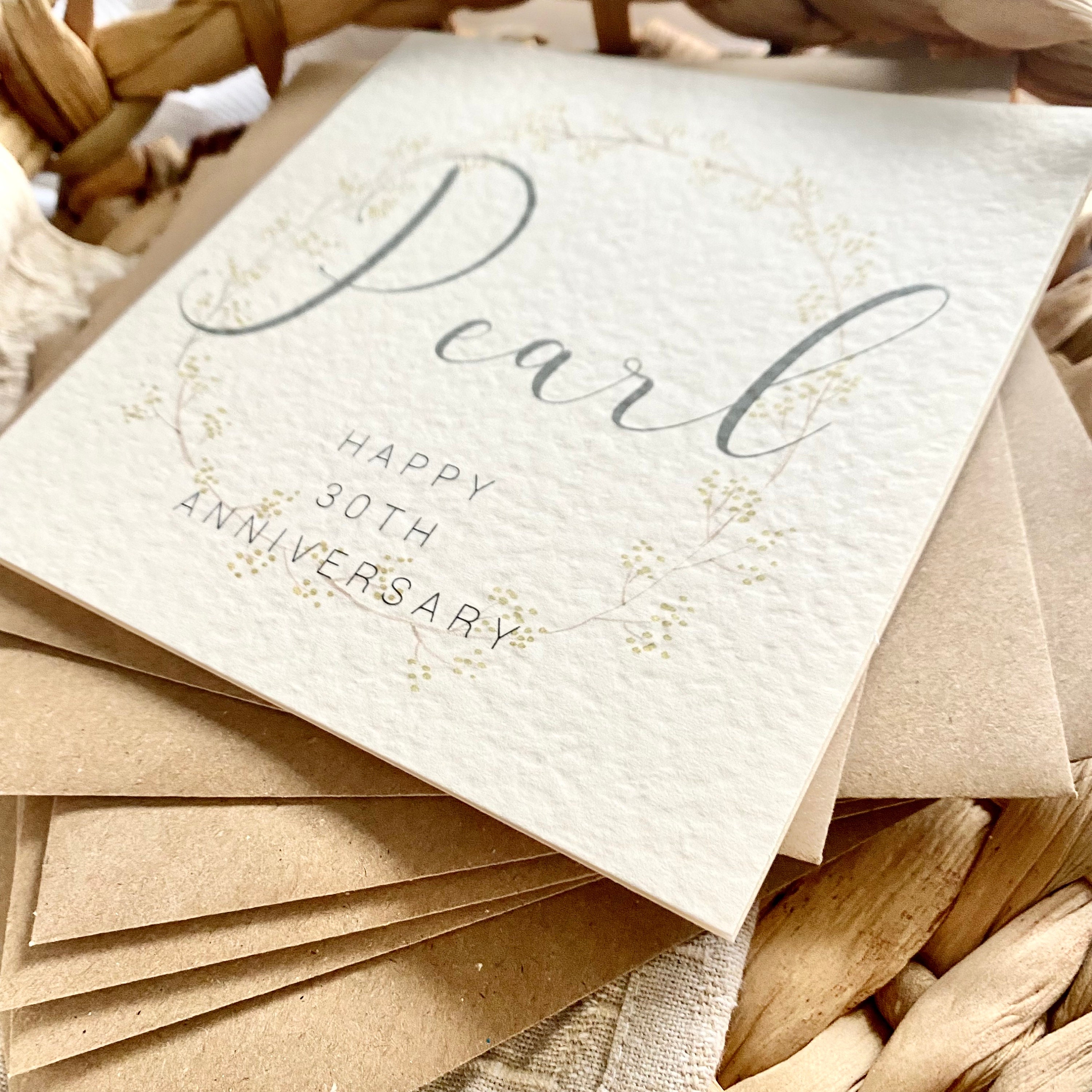 30th Pearl Anniversary Card 30th Wedding Anniversary Card - Etsy
