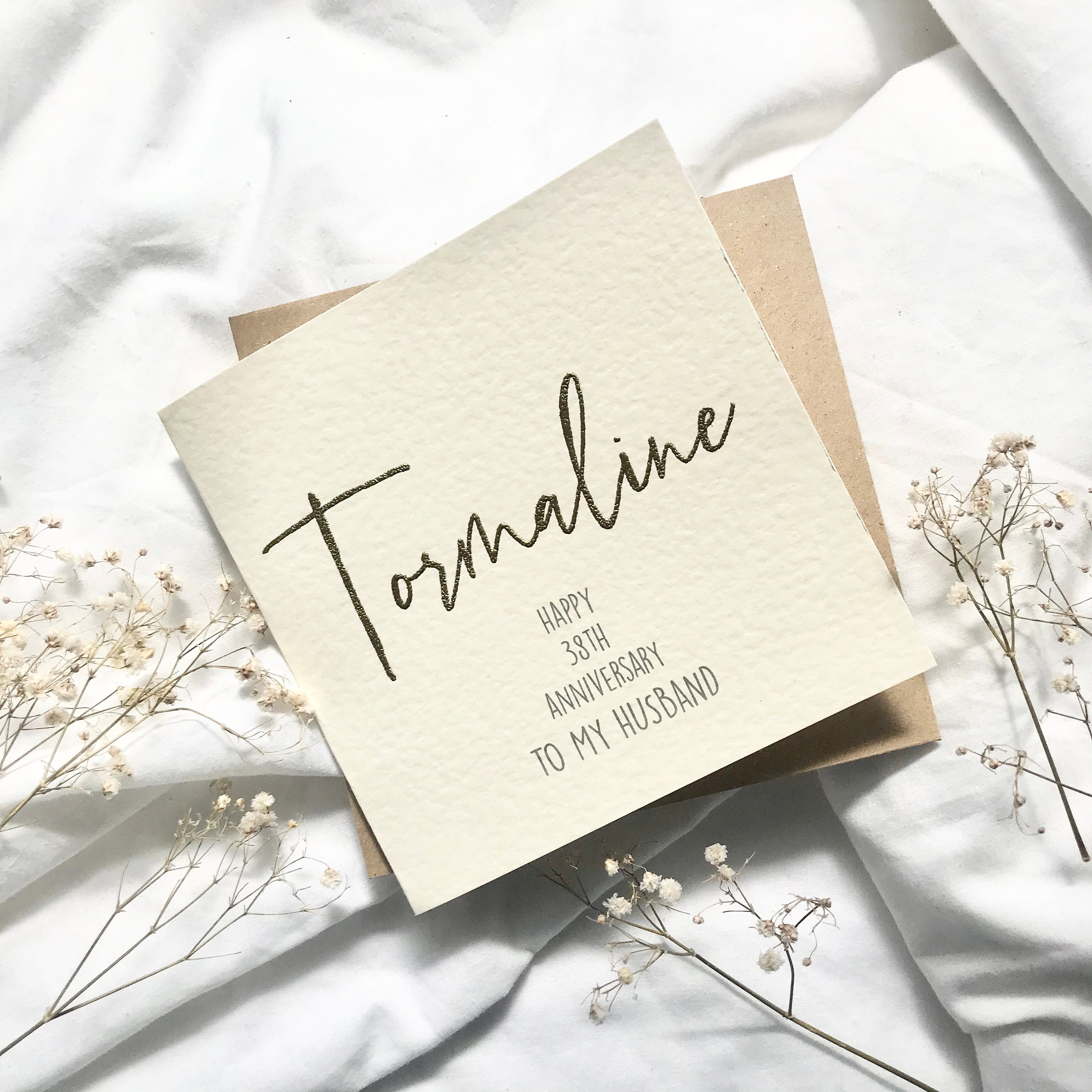 38th Tormaline Anniversary Card 38th Wedding Anniversary