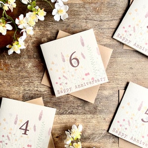 Karte zum 6.Hochzeitstag, für Frau, Mann, Mama & Papa, besondere Freunde, Schwiegersohn, Tochter, AW6