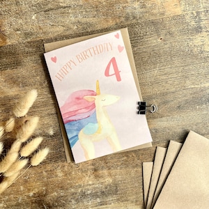 Einhorn Geburtstagskarte 1.2.3.4.5.6.7.8.9.10., Tochter, Enkelin, Nichte, Patentochter, Regenbogen, personalisiert, B59