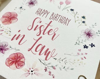 Carte D'anniversaire Artistique Spéciale Sœur (JJ-SG13) – Œillets Roses Et Papillons – Superbe Feuille D'aluminium, Flotte Et Finition En Relief – Carte De Vœux Pour Elle De The Beautiful Secret