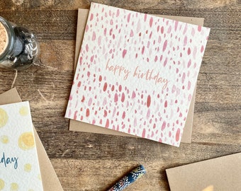 Birthday Card, Pink, Pattern, Happy Birthday Gifts for Her, Birthday Wishes, Best Friend, Sister, Daughter, Mum, Niece, B5