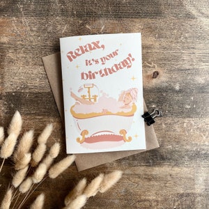 Tarjeta de cumpleaños relajante, día de spa, capricho, regalo de cumpleaños, B65