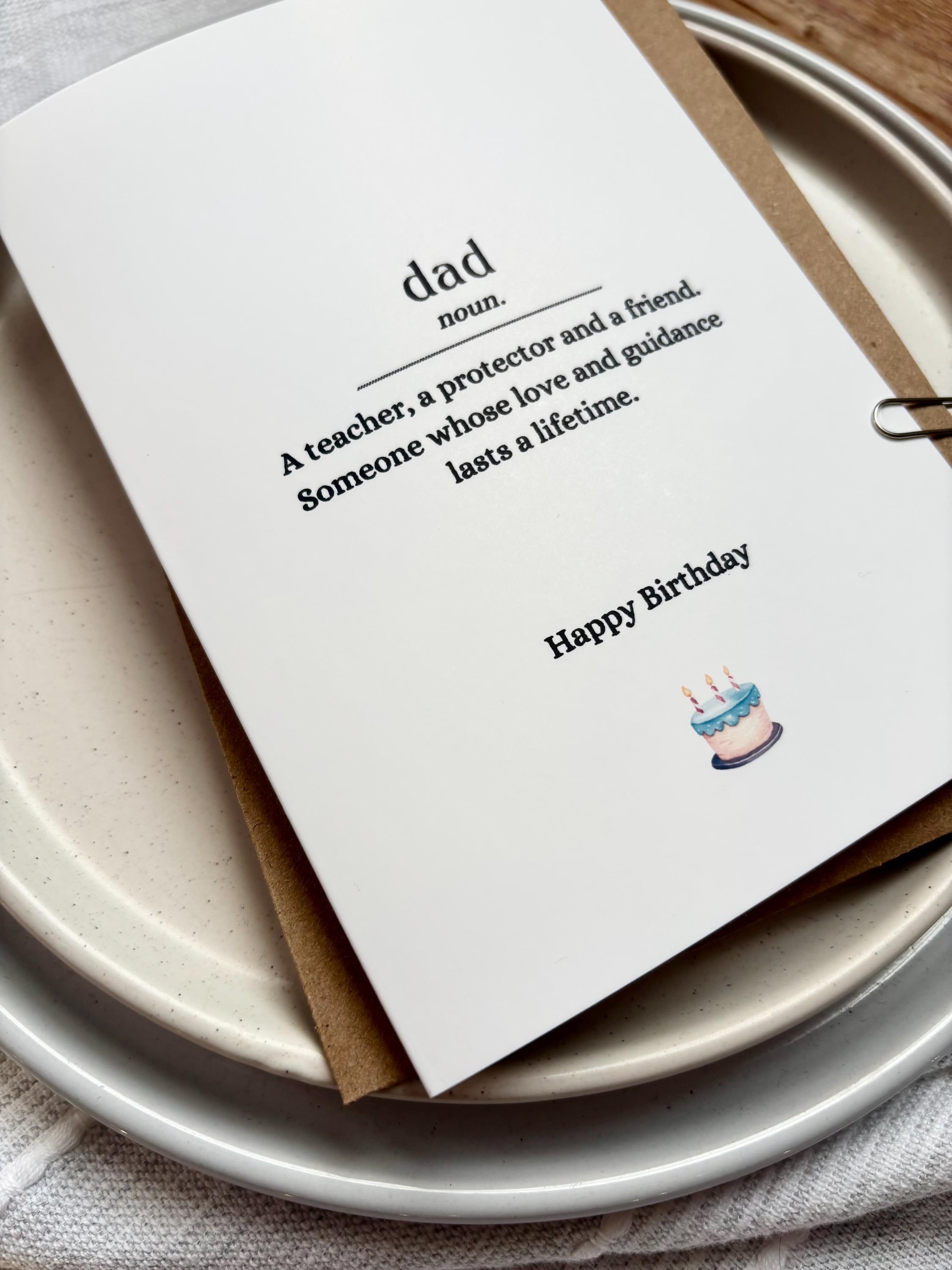 Dad Birthday Card - Dictionary Definition - Etsy