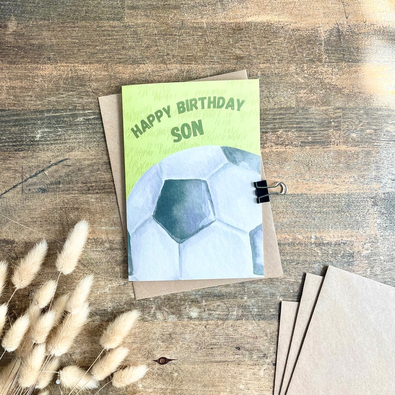 Son Football Birthday Card, Footy Fan, Boys Birthday Card, B60 image 1