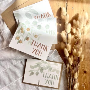Dankeskarten 4er oder 8er-Packung - Innenseite blanko mit Umschlägen - Hochzeit, Babyparty, Geschäft, kleine Grußkarten