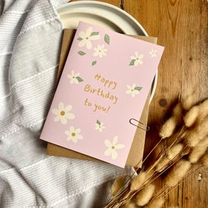 Tarjeta de cumpleaños, Cumpleaños de niña, Tarjeta de feliz cumpleaños, Regalos para ella, Flores, Botánico, Mamá, Hermana, Hija, B17