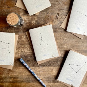 Tarjeta de cumpleaños de Cáncer, tarjeta del signo zodiacal, tarjeta del zodíaco, regalos para Piscis, astrología, horóscopo, personalizada, amigo especial, SBSS4