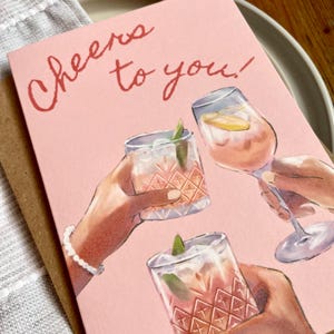 Carte d'anniversaire - Cocktail de fête pour un ami - Carte de voeux festive et amusante pour elle ou lui, B88 image 4