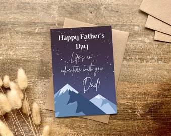 Father's Day Card, Adventure, Happy Father's Day Dad, Thank you, To Dad