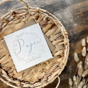 Tarjeta de aniversario de bodas en papel para el primer aniversario, para esposa, esposo, mamá y papá, amigos especiales, abuelos, personalizada, AR1