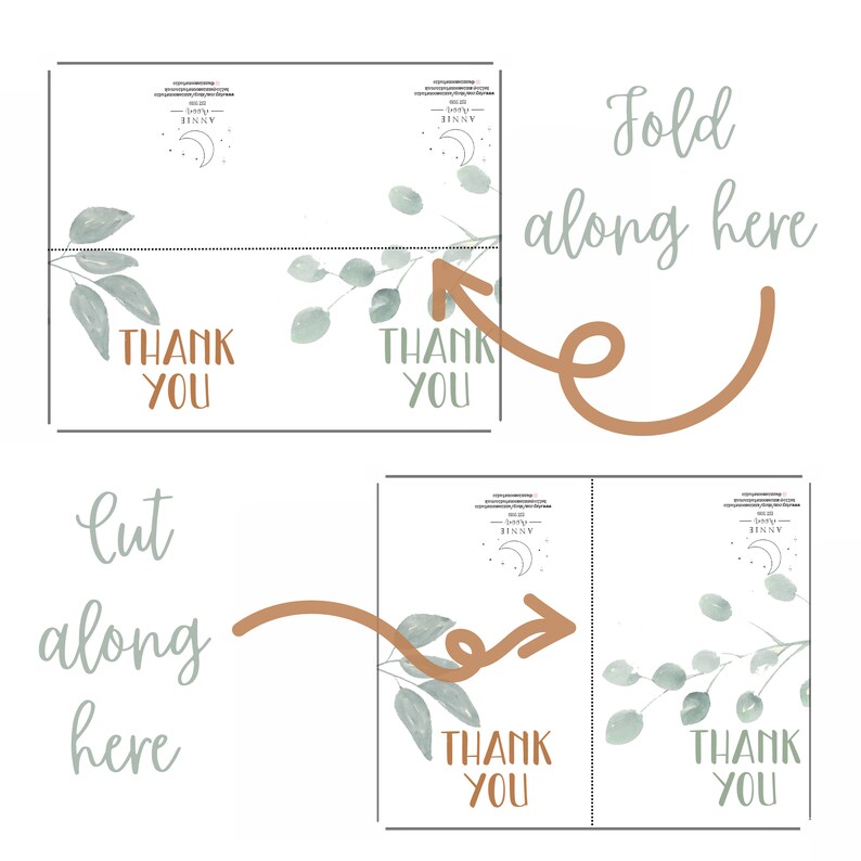 Printable Thank You Cards, Digital Download, Print at Home Cards - Etsy