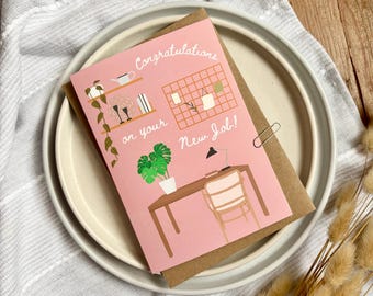 New Job Card: Handmade Congratulations Card, NJ5