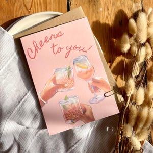 Carte d'anniversaire - Cocktail de fête pour un ami - Carte de voeux festive et amusante pour elle ou lui, B88 image 1