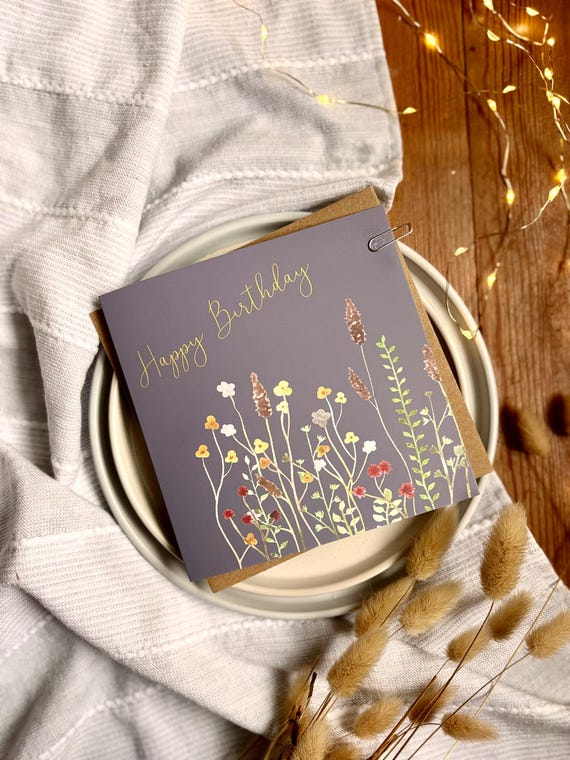 Floral Birthday Card: Handmade Plant Lover Greeting Card, B3