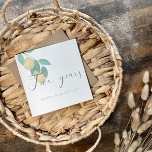 Tarjeta de segundo aniversario de algodón, tarjeta de segundo aniversario de bodas, para esposa, esposo, mamá y papá, amigos, hermano, hermana, hijo, personalizada, AL2