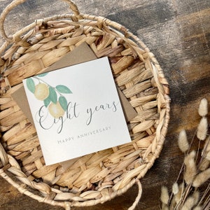 Tarjeta de 8.º aniversario de bronce, tarjeta de 8.º aniversario de bodas, para esposa, esposo, mamá y papá, amigos especiales, abuelos, personalizada, AL8