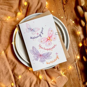 Butterfly Birthday Card, Girly Design, B72