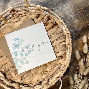 Tarjeta de 14.º aniversario de marfil, 14.º aniversario de bodas, para esposa, esposo, mamá y papá, amigos especiales, abuelos, personalizada, AE14