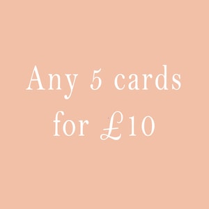 Any 5 cards, 5 for 10, Birthday Cards, Wedding Cards, Anniversary Cards, Thank You Cards, Engagement Cards, Good Luck Cards, Christmas Cards image 1