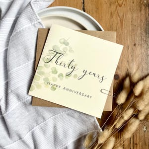 Tarjeta personalizada para el 30.º aniversario de bodas de perla: para esposa, esposo, padres, amigos y abuelos (AE30)