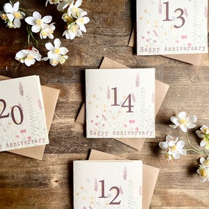 Tarjeta de aniversario número 14 de marfil, 14.º aniversario de bodas, tarjeta para esposa, esposo, mamá y papá, amigos especiales, abuelos, personalizada, otoño/invierno 2014