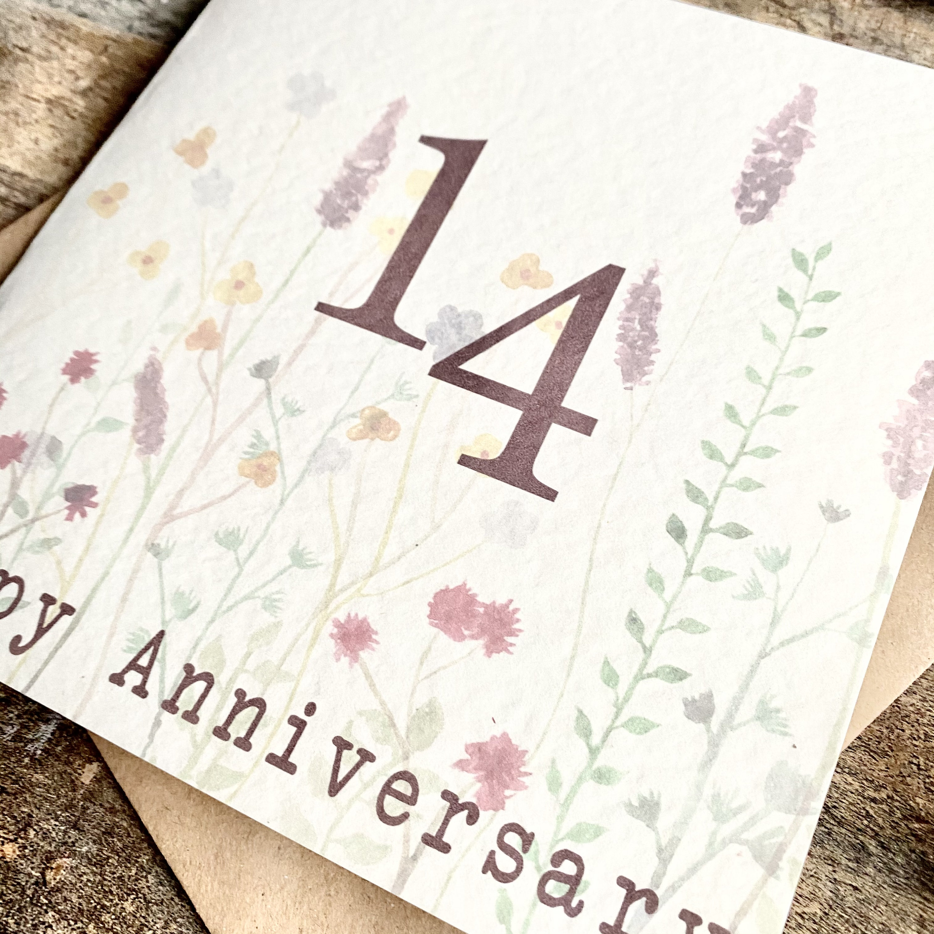 14th Ivory Anniversary Card 14th Wedding Anniversary Card Etsy